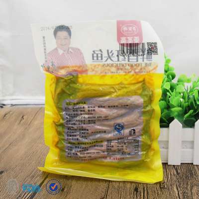 Factory price food grade 3 side sealed vacuum packing bag/nylon retort pouch for frozen food with tear notch