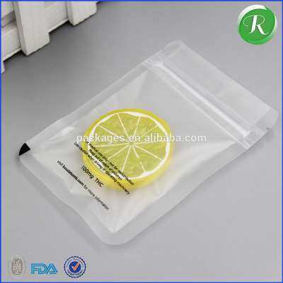 Custom logo printed transparent clear resealable plastic ziplock bag for food